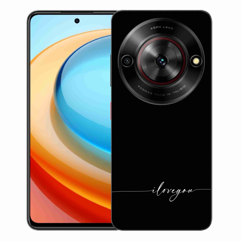 ZTE Blade A75 zselés tok mmCase - I love you fekete háttérrel