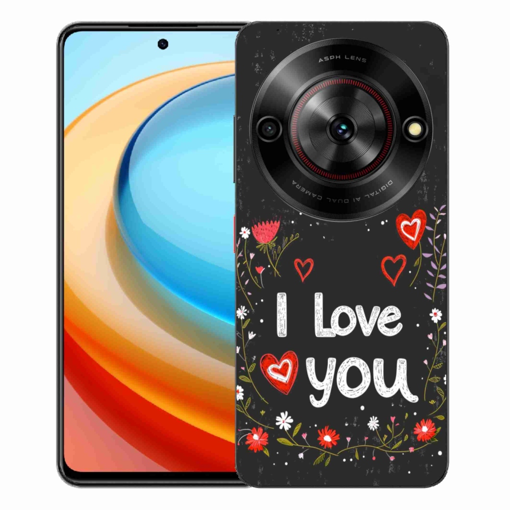 ZTE Blade A75 zselés tok mmCase - I love you fekete háttérrel