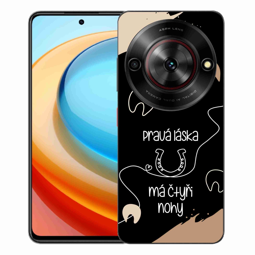 ZTE Blade A75 zselés tok mmCase - ló motívum fekete háttérrel