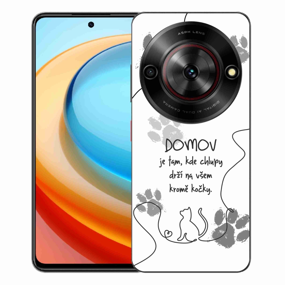 ZTE Blade A75 zselés tok mmCase - macska motívum fehér háttérrel