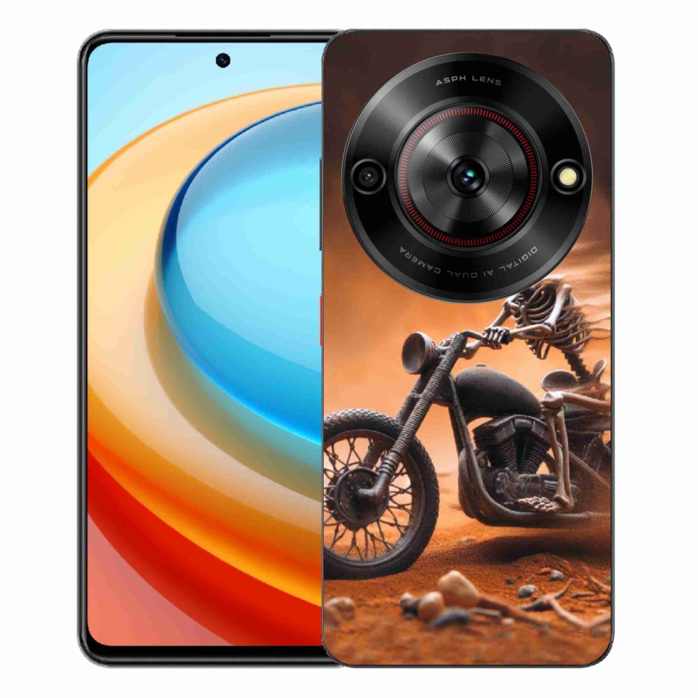 ZTE Blade A75 zselés borító mmCase - csontváz a motorkerékpáron