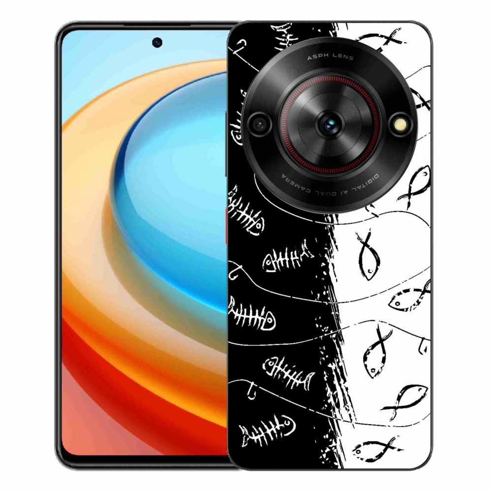 ZTE Blade A75 zselés tok mmCase - csontvázak és halak