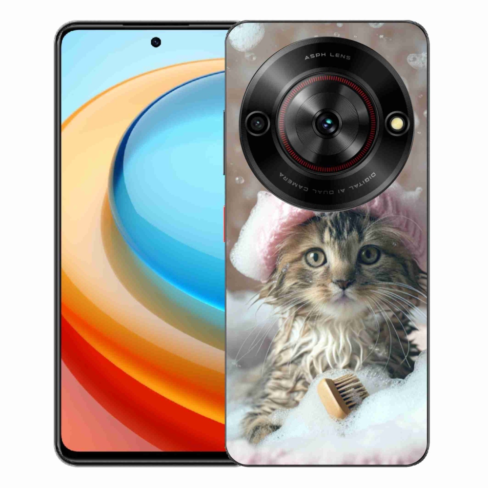 ZTE Blade A75 zselés tok mmCase - cica és fürdő