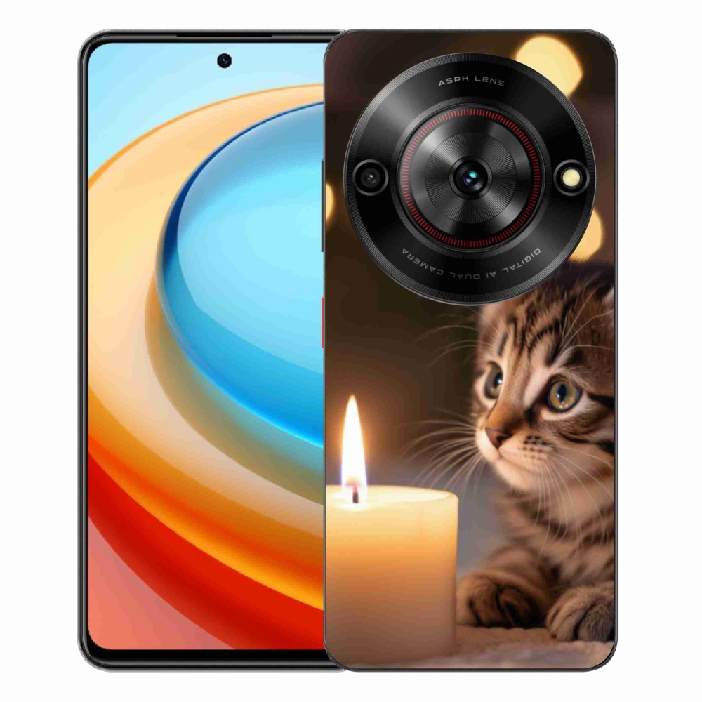 ZTE Blade A75 zselés tok mmCase - cica és gyertya