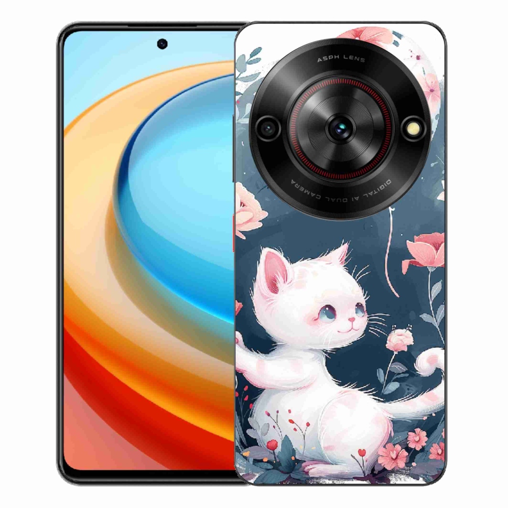 ZTE Blade A75 zselés borító mmCase - cica lufival