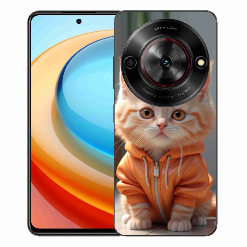 ZTE Blade A75 zselés tok mmCase - cica melegítőben