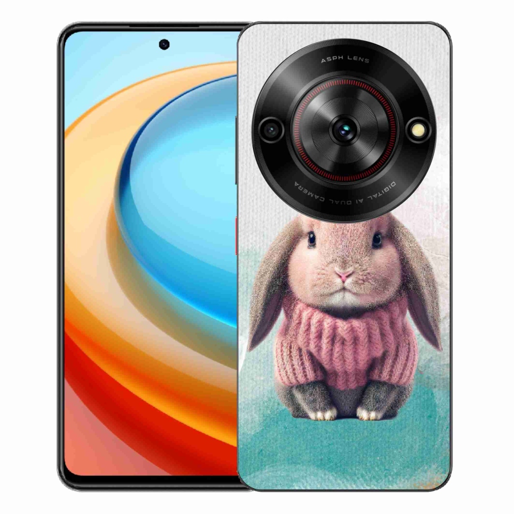 ZTE Blade A75 zselés tok mmCase - nyúl pulóverben