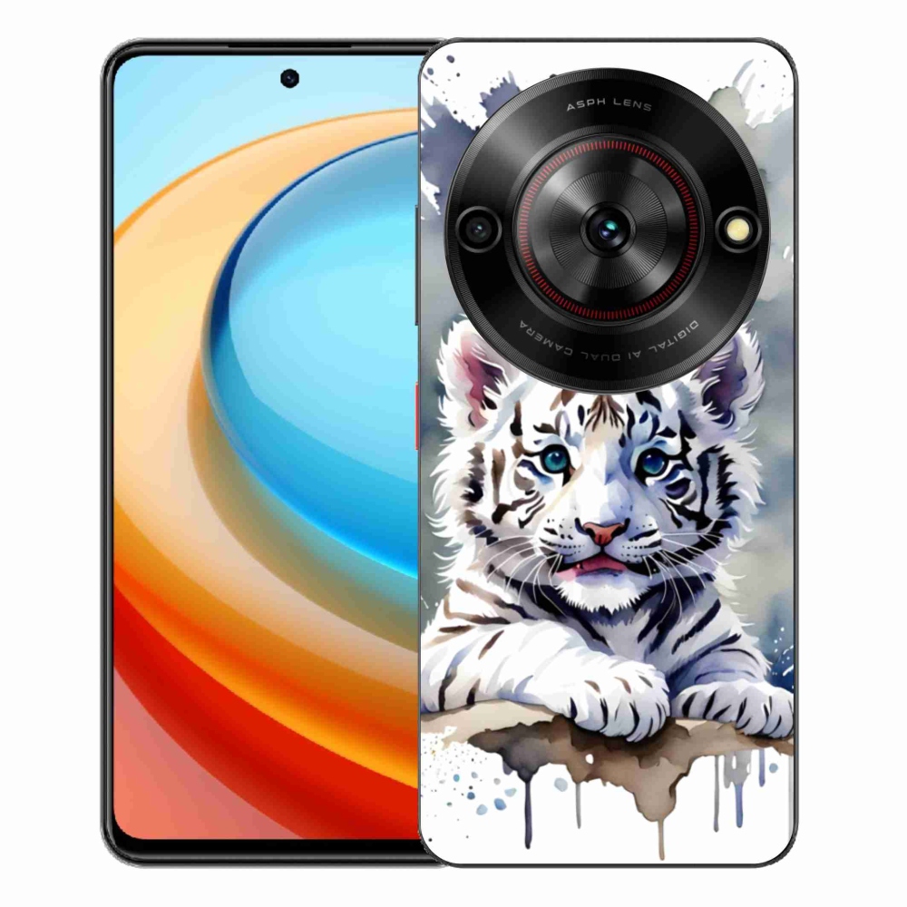 ZTE Blade A75 zselés tok mmCase - fehér tigriskölyök