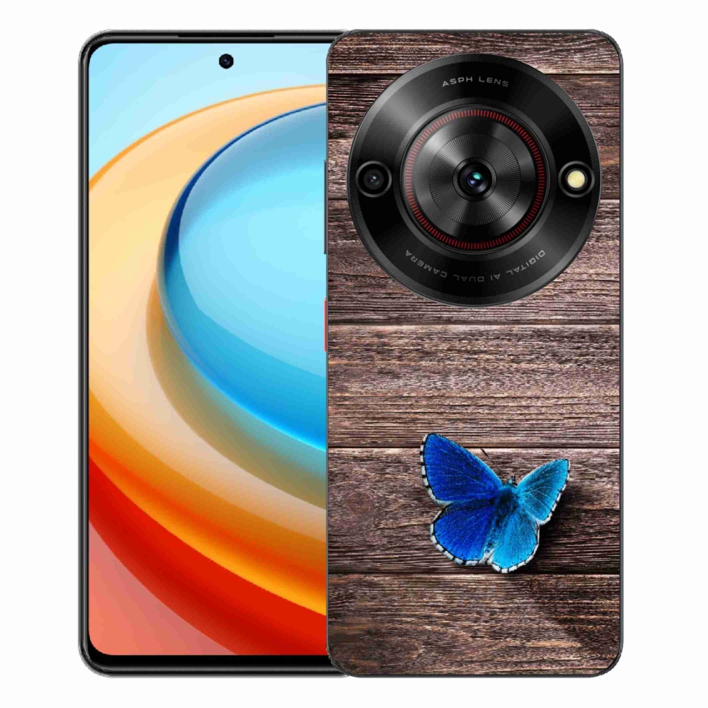 ZTE Blade A75 zselés tok mmCase - kék pillangó 1
