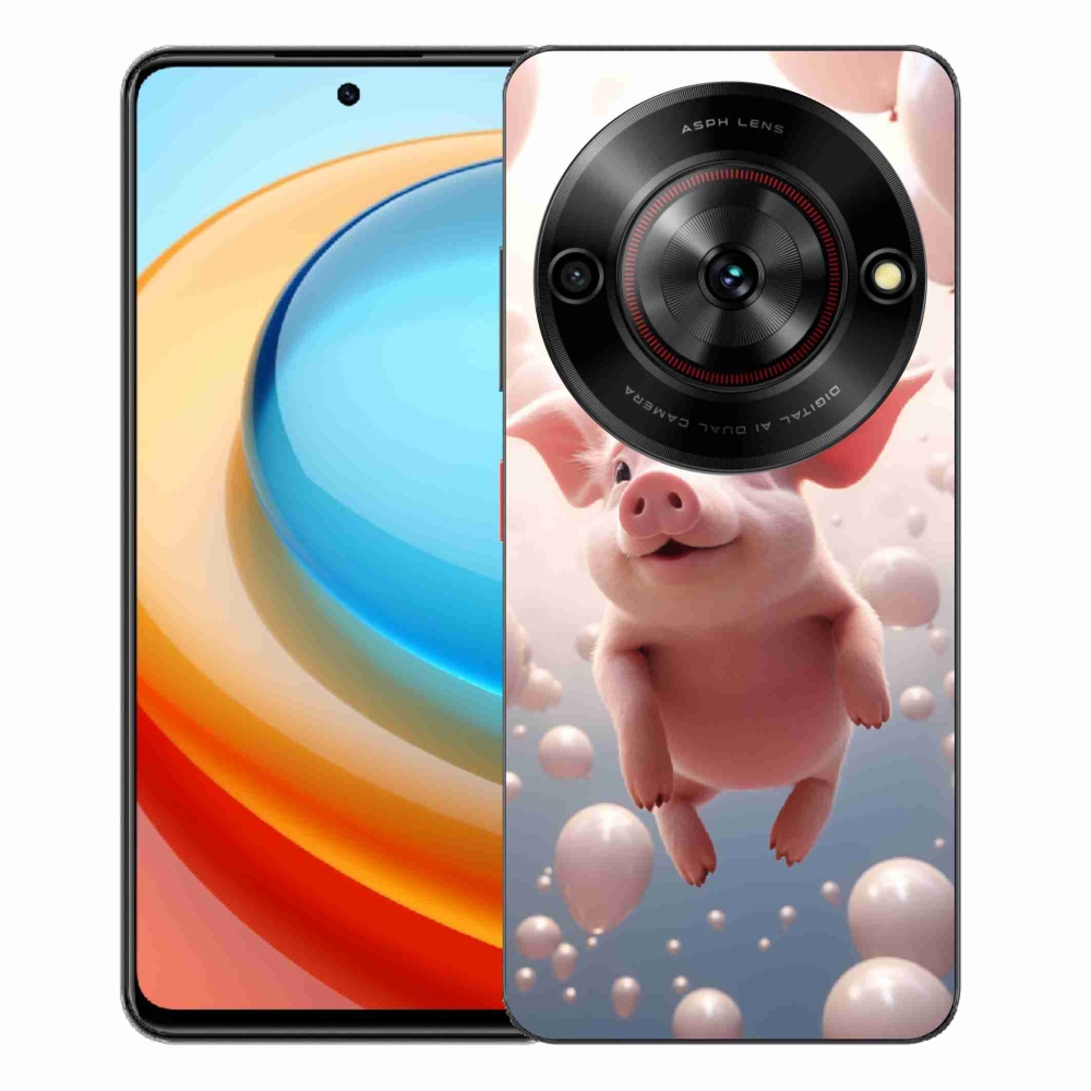 ZTE Blade A75 zselés borítás mmCase - malac lufikkal