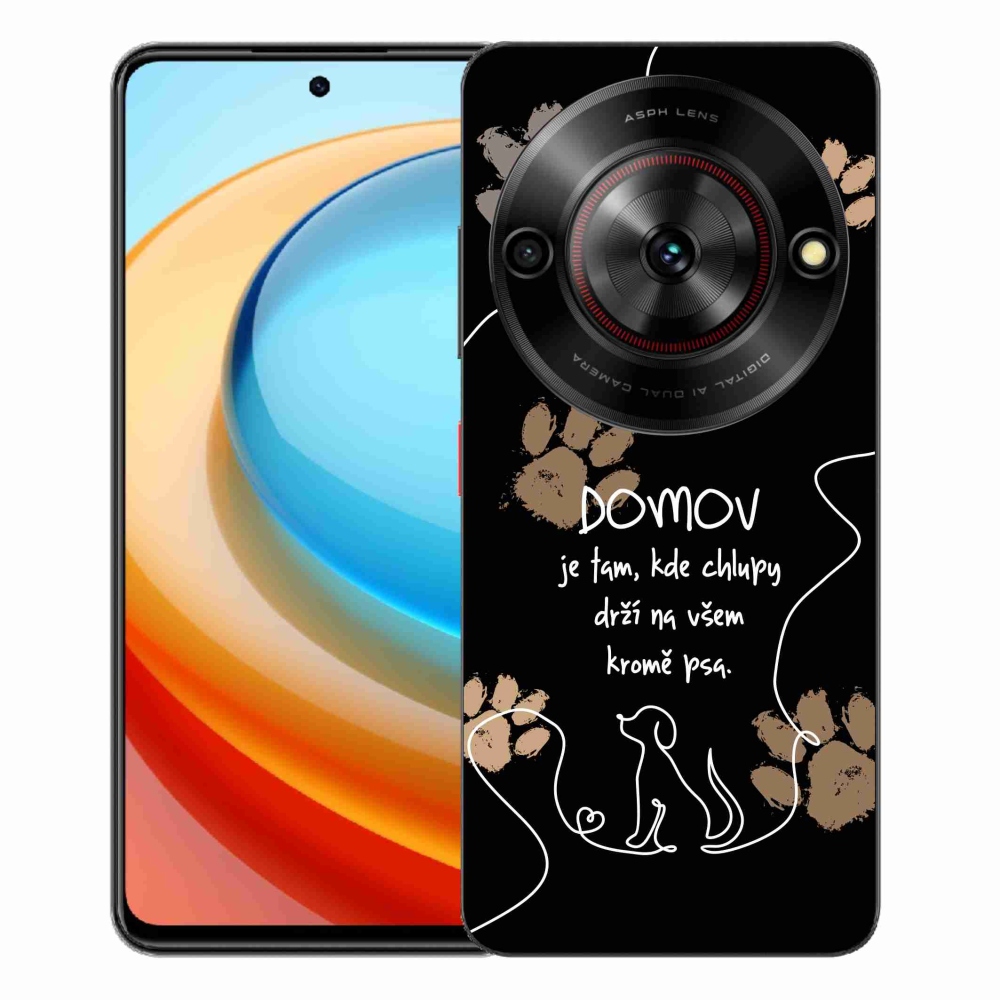 ZTE Blade A75 zselés tok mmCase - kutya motívum fekete háttérrel