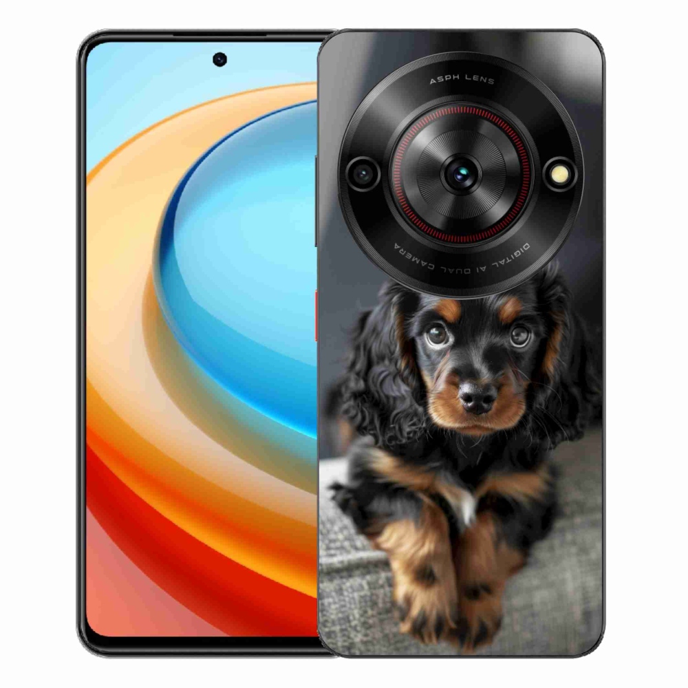 ZTE Blade A75 zselés tok mmCase - aranyos hosszúszőrű tacskó