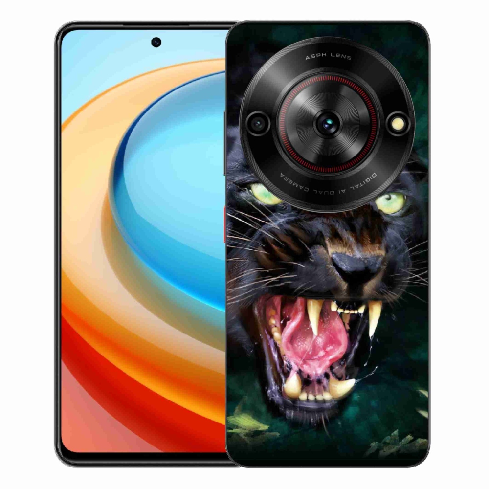 ZTE Blade A75 zselés tok mmCase - dühös fekete párduc