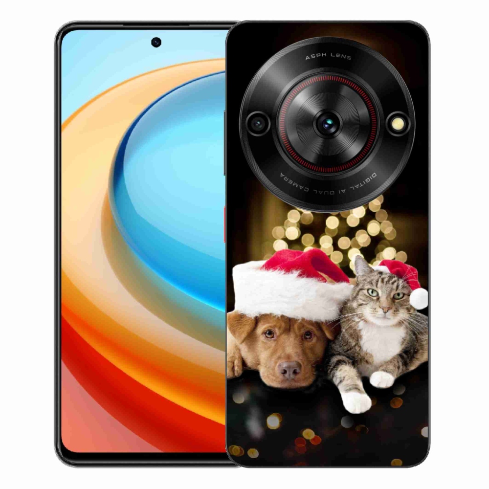 ZTE Blade A75 zselés tok mmCase - Karácsonyi kutya és macska