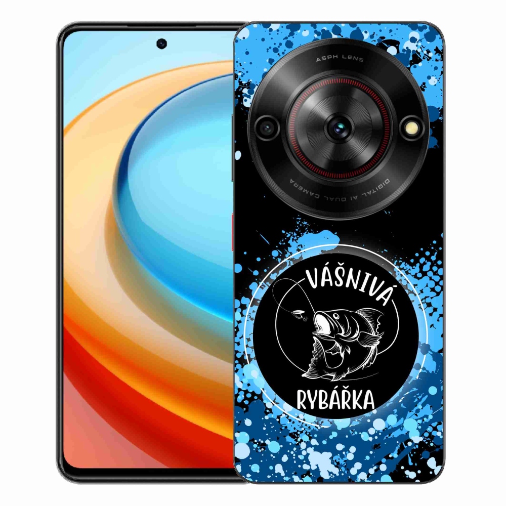 ZTE Blade A75 zselés tok mmCase - szenvedélyes halásznő fekete háttérrel