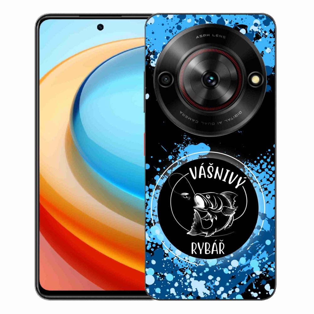 ZTE Blade A75 zselés tok mmCase - szenvedélyes halász fekete háttérrel