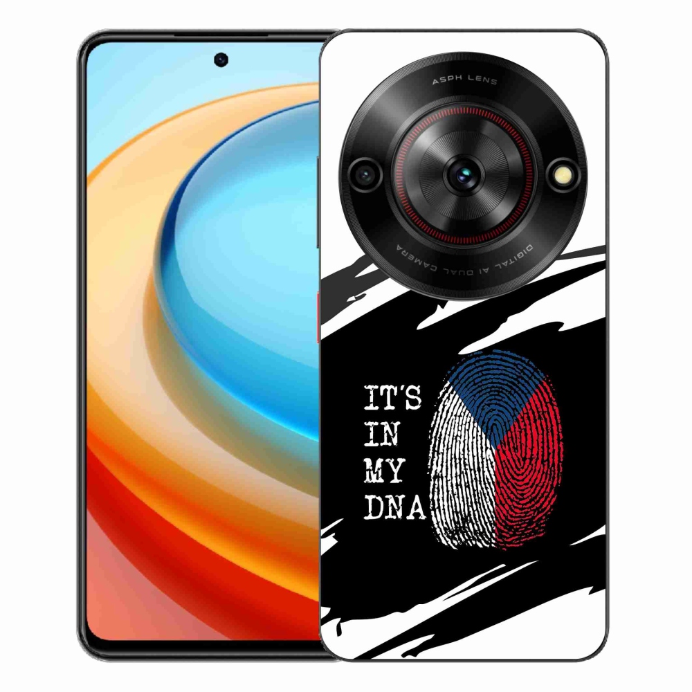 ZTE Blade A75 zselés borító mmCase - zászlós ujjlenyomat fekete és fehér háttérrel