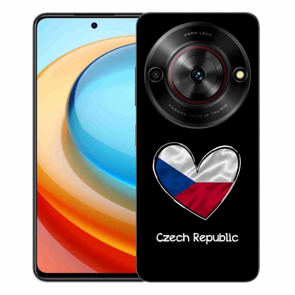 ZTE Blade A75 zselés borító mmCase - zászló szív fekete háttérrel
