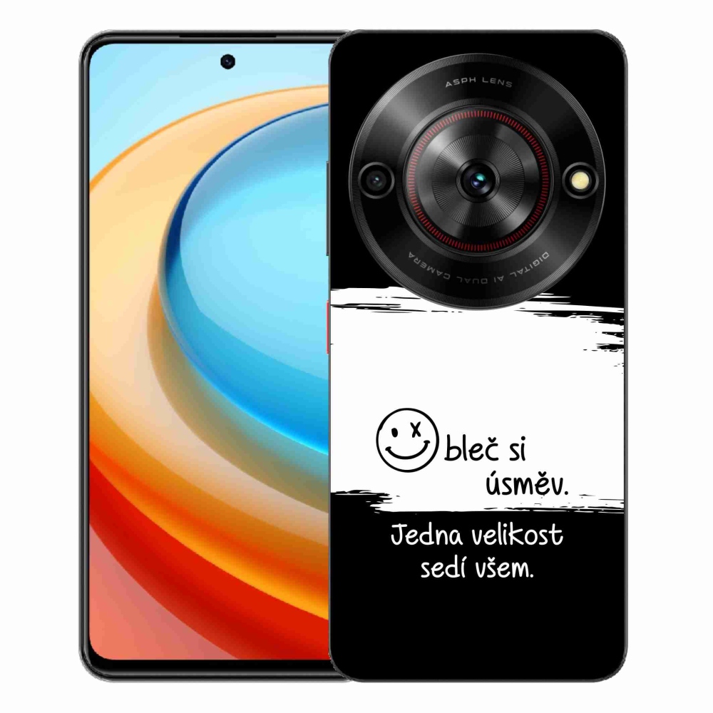 ZTE Blade A75 zselés borító mmCase - vicces szöveg 8 fekete és fehér háttérrel