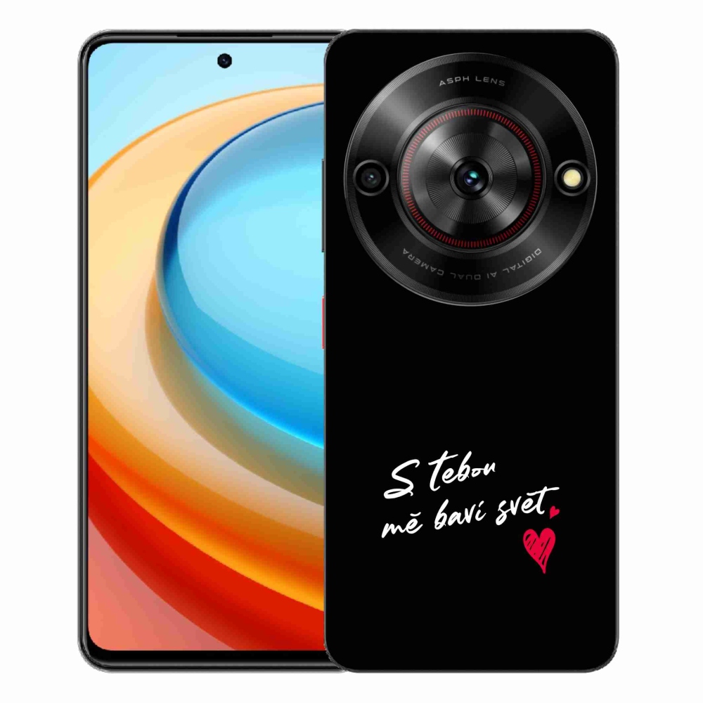 ZTE Blade A75 zselés borító mmCase - szerelmes szöveg 1 fekete háttér