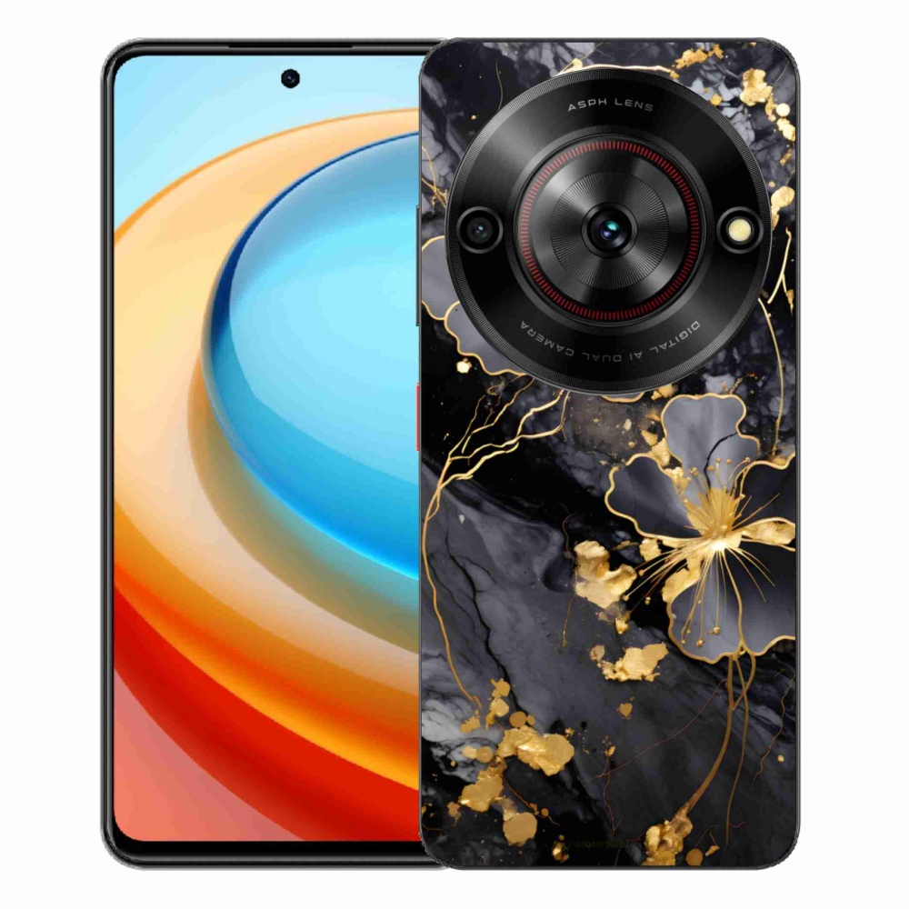 ZTE Blade A75 zselés tok mmCase - arany virágok