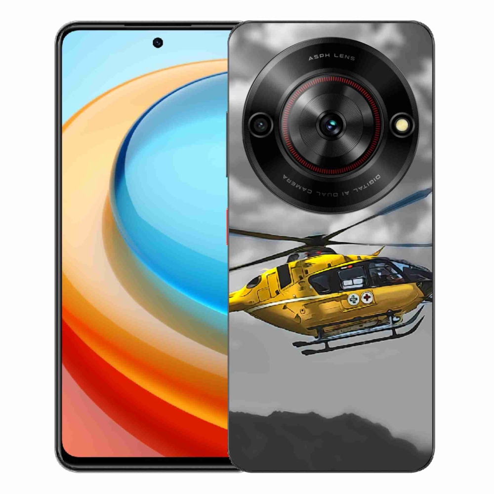 ZTE Blade A75 zselés tok mmCase - sárga helikopterhez
