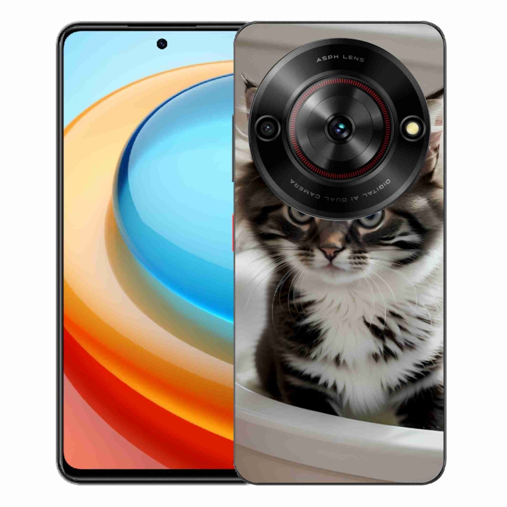 ZTE Blade A75 zselés tok mmCase - kíváncsi cica