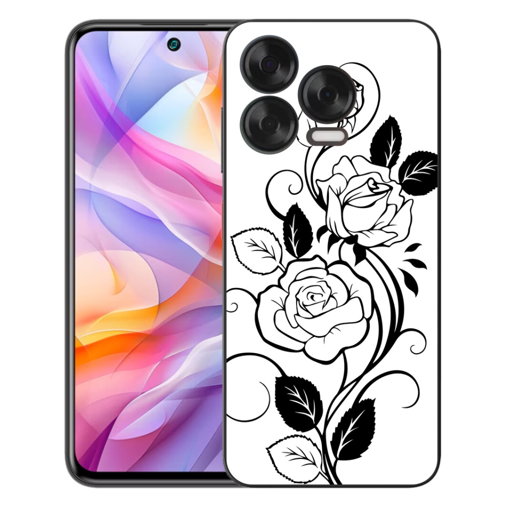 mmCase gél tok a ZTE Blade V70 Vita készülékhez – fekete-fehér rózsa
