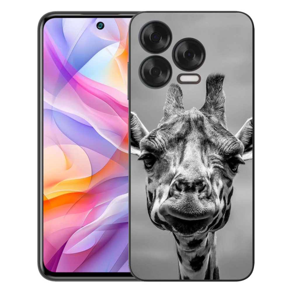 mmCase gél tok a ZTE Blade V70 Vita készülékhez – fekete-fehér zsiráf