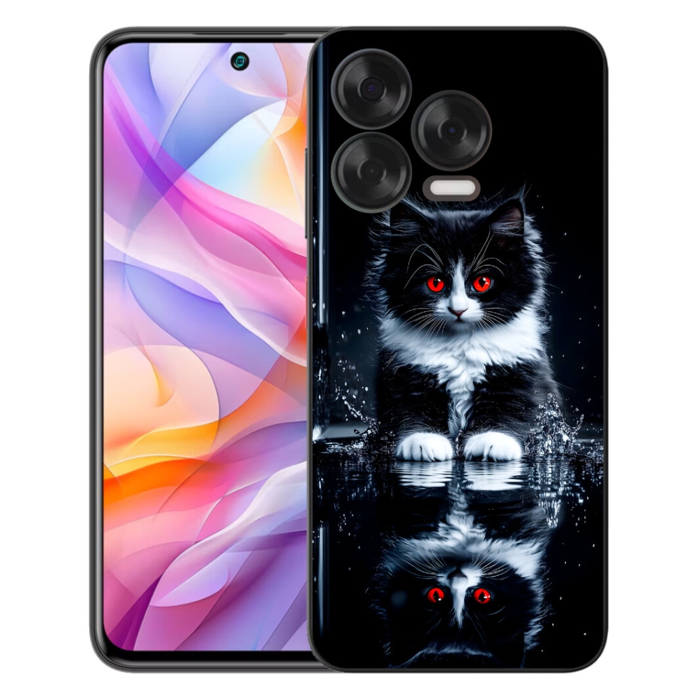 mmCase gél tok a ZTE Blade V70 Vita-hoz – fekete-fehér cica