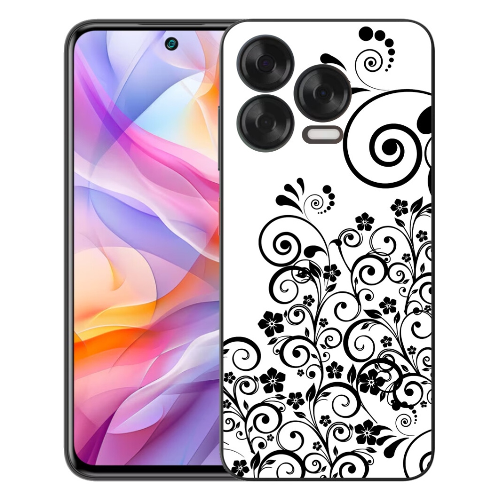 mmCase gél tok a ZTE Blade V70 Vita készülékhez – fekete-fehér virágminták