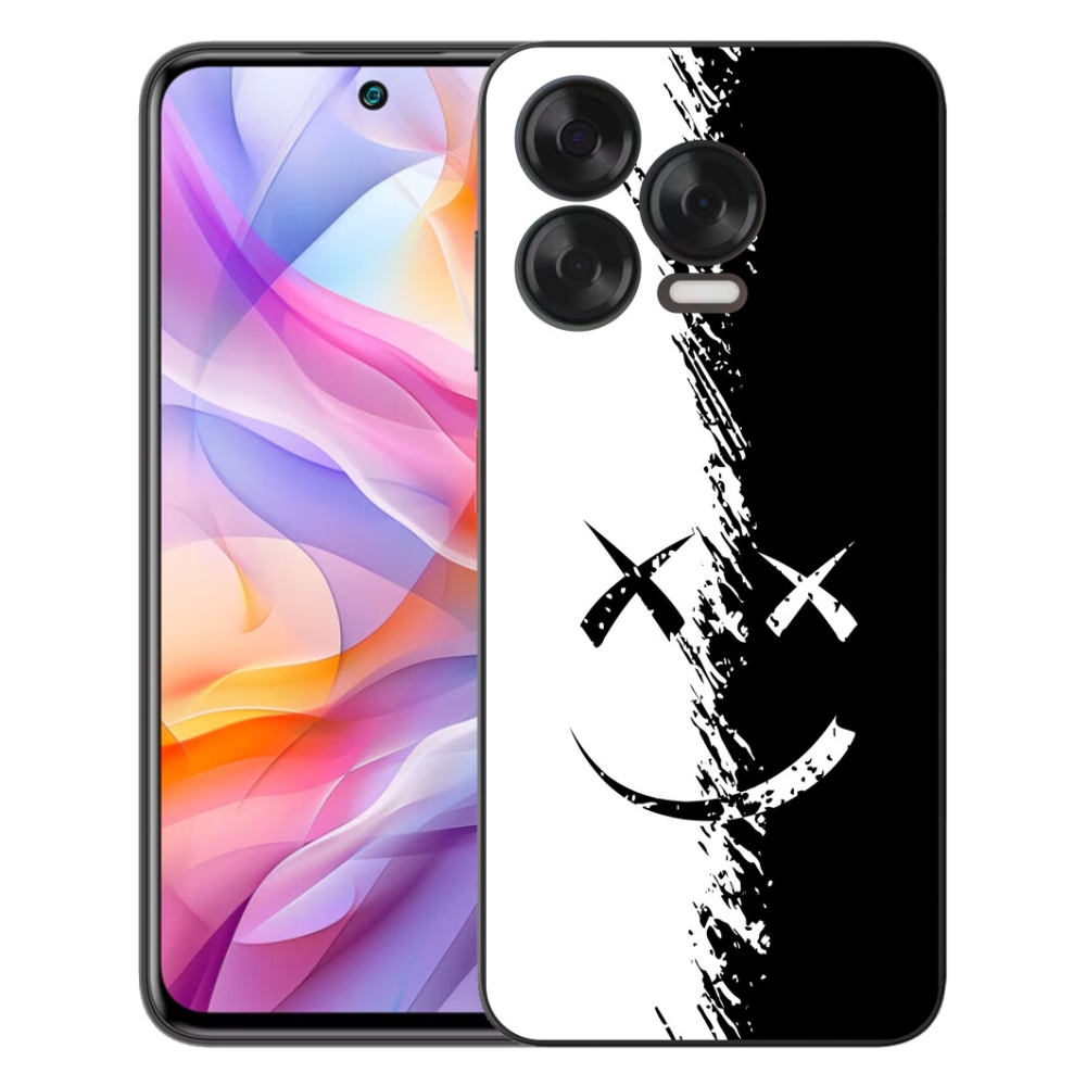 mmCase gél tok a ZTE Blade V70 Vita készülékhez – fekete-fehér mosolygós arc