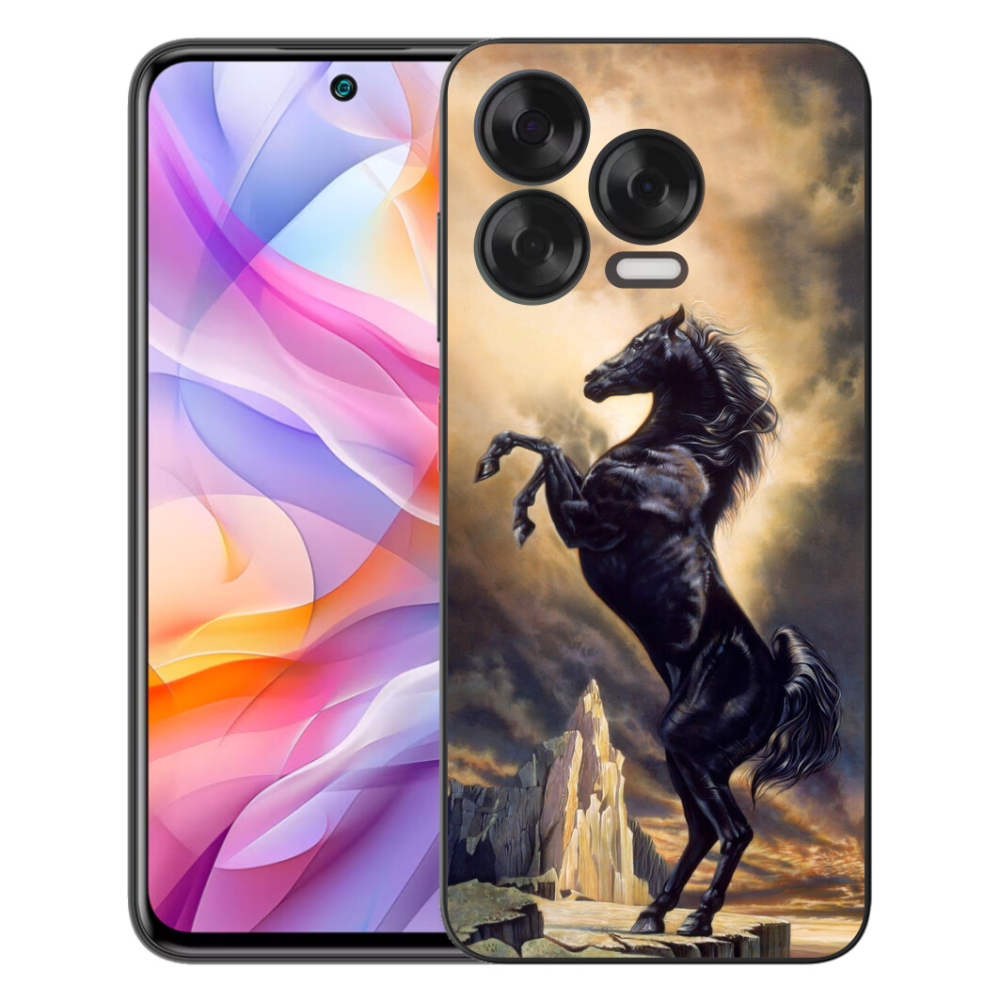 mmCase gél tok a ZTE Blade V70 Vita készülékhez – fekete rajzolt ló