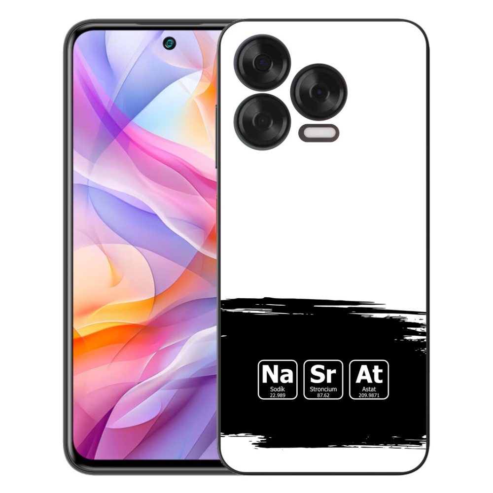 mmCase géltok a ZTE Blade V70 Vita készülékhez – kémiai elemek fekete-fehér háttérrel