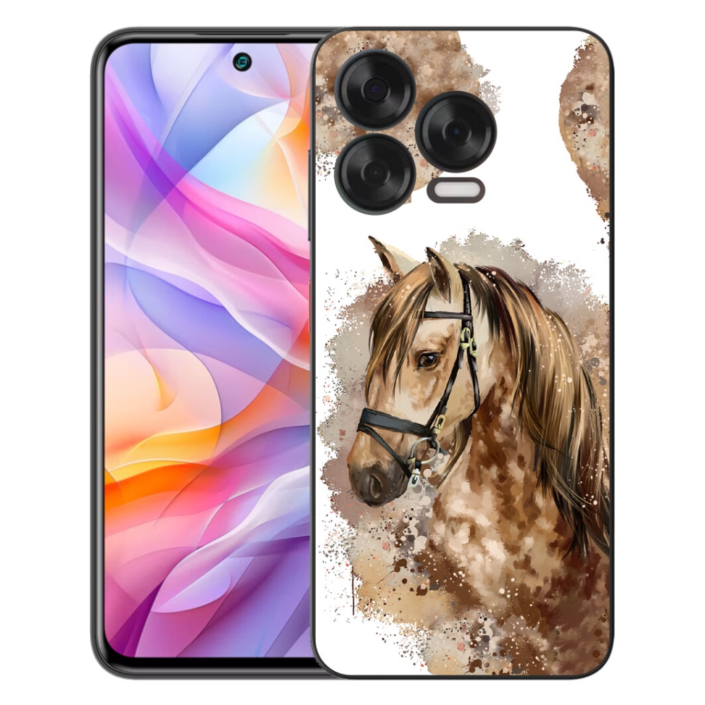mmCase gél tok a ZTE Blade V70 Vita készülékhez – barna rajzolt ló