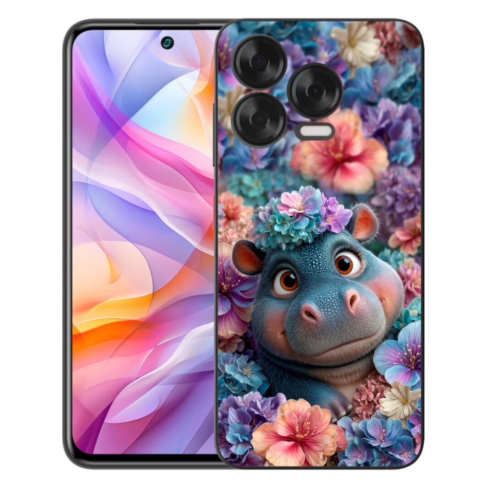 mmCase géltok a ZTE Blade V70 Vita-hoz – virágokkal díszített kis víziló