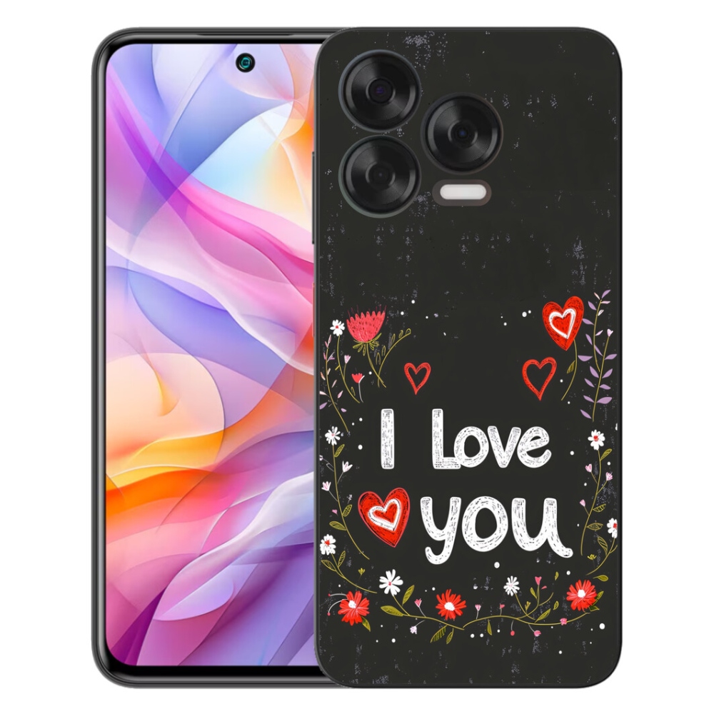 mmCase géltok a ZTE Blade V70 Vita-hoz – „I love you” fekete háttérrel
