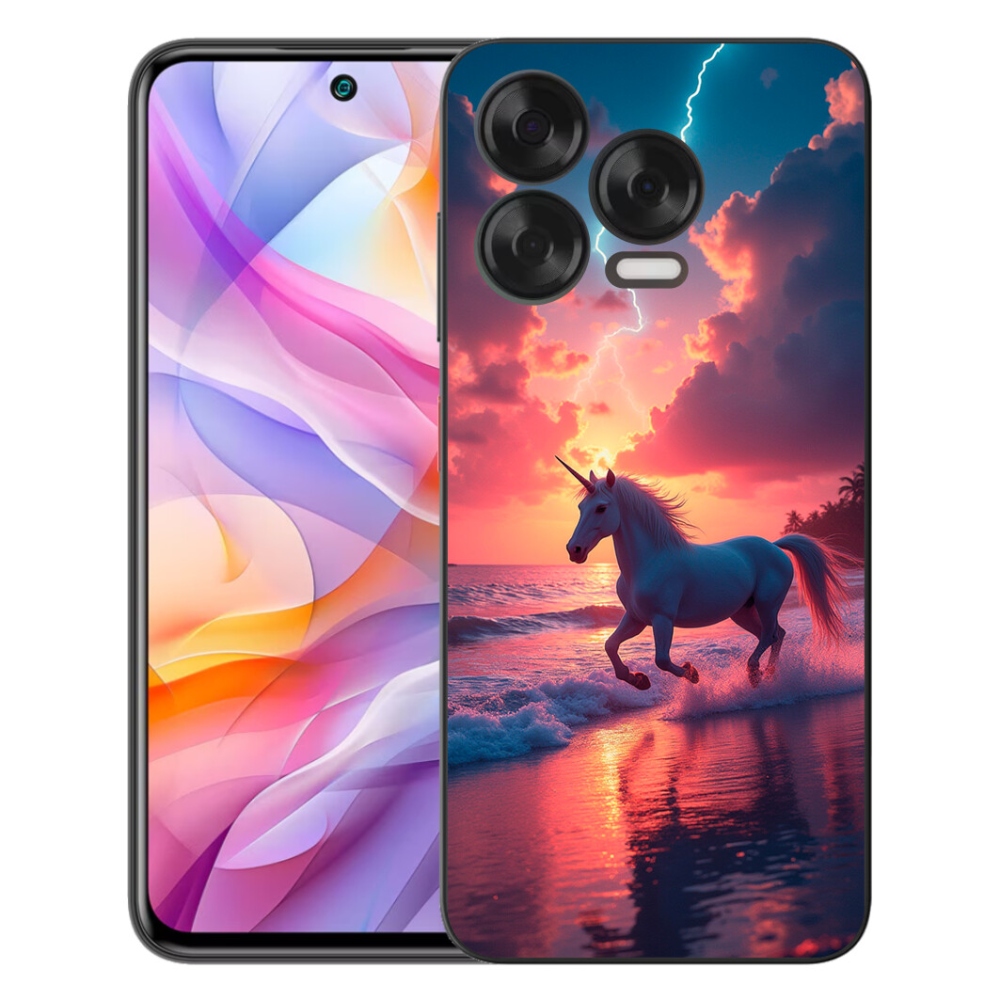 mmCase gél tok a ZTE Blade V70 Vita-hoz – egyszarvú a tengerparton