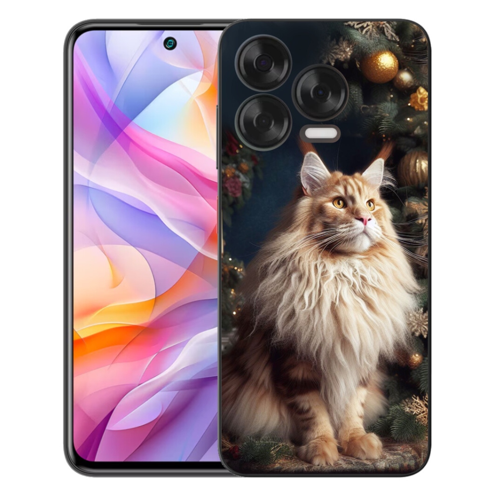 mmCase gélhuzat a ZTE Blade V70 Vita-hoz – macska a karácsonyfa mellett