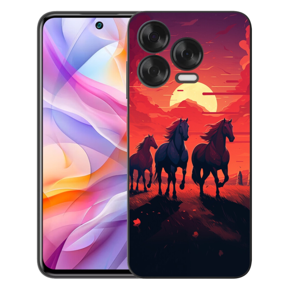 mmCase gél tok a ZTE Blade V70 Vita készülékhez – lovak és naplemente
