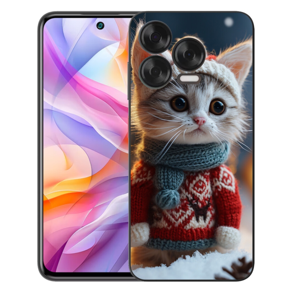 mmCase gél tok a ZTE Blade V70 Vita-hoz – pulóveres cica