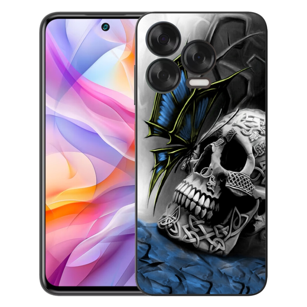 mmCase gélhuzat a ZTE Blade V70 Vita-hoz – pillangó és koponya