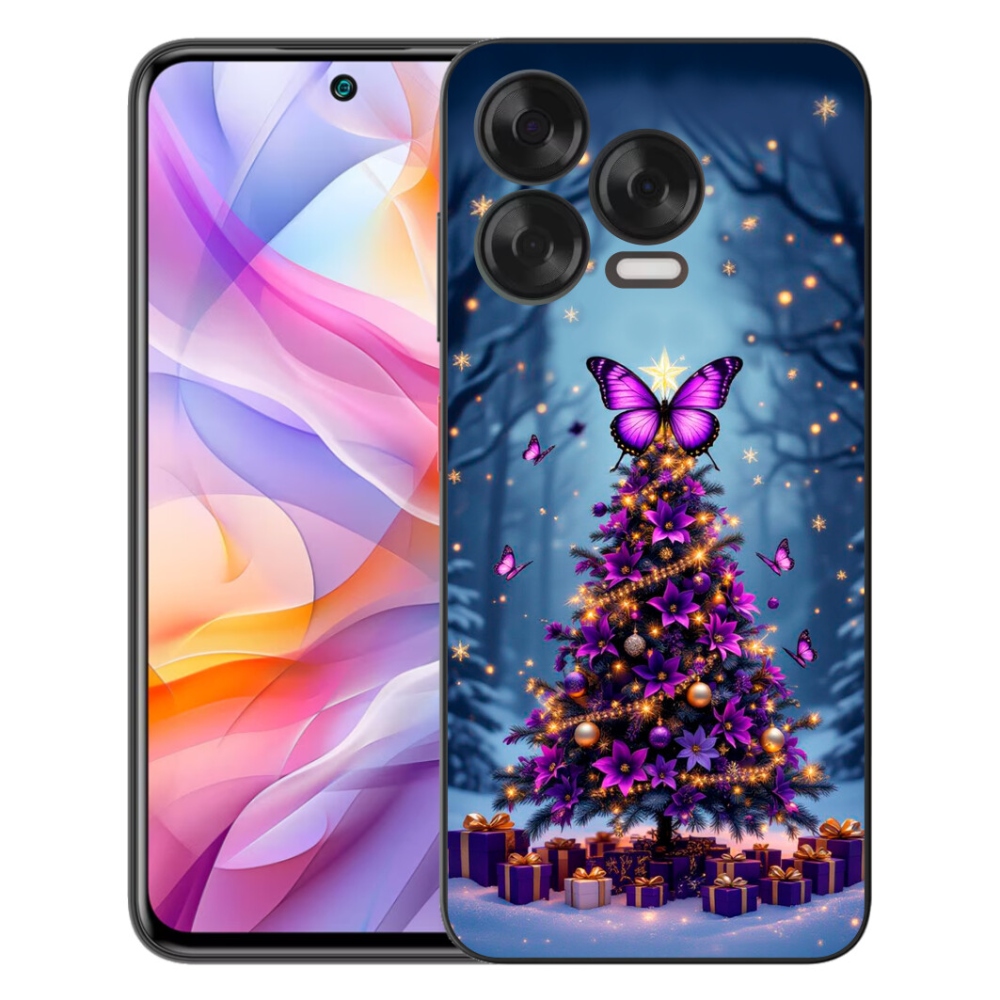 mmCase gél tok a ZTE Blade V70 Vita-hoz – pillangós karácsonyfa