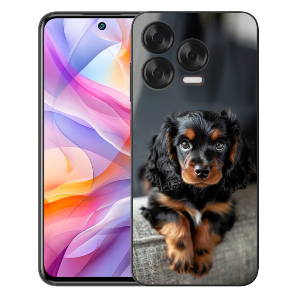 mmCase gél tok a ZTE Blade V70 Vita-hoz – aranyos, hosszúszőrű tacskó