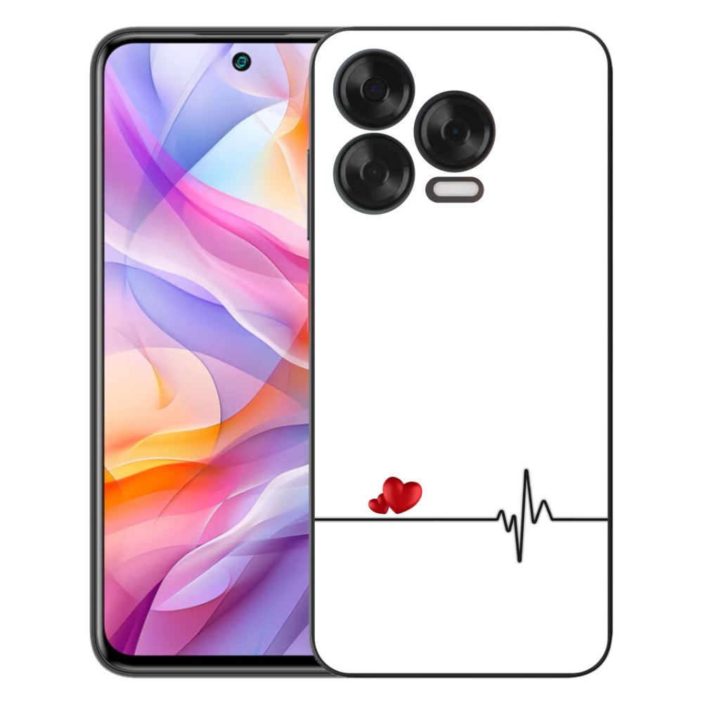 mmCase gél tok a ZTE Blade V70 Vita-hoz – szív és pulzus fehér háttérrel
