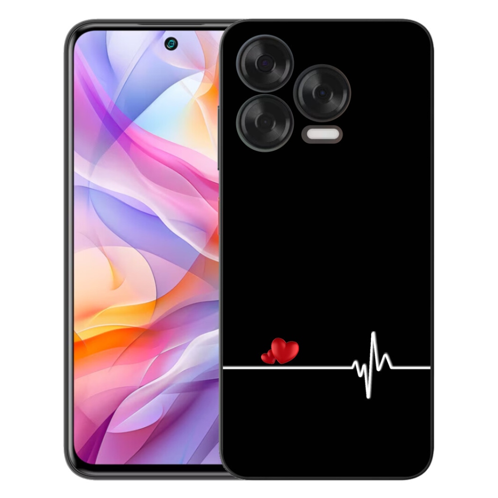 mmCase géltok a ZTE Blade V70 Vita-hoz – szív és pulzus fekete háttérrel