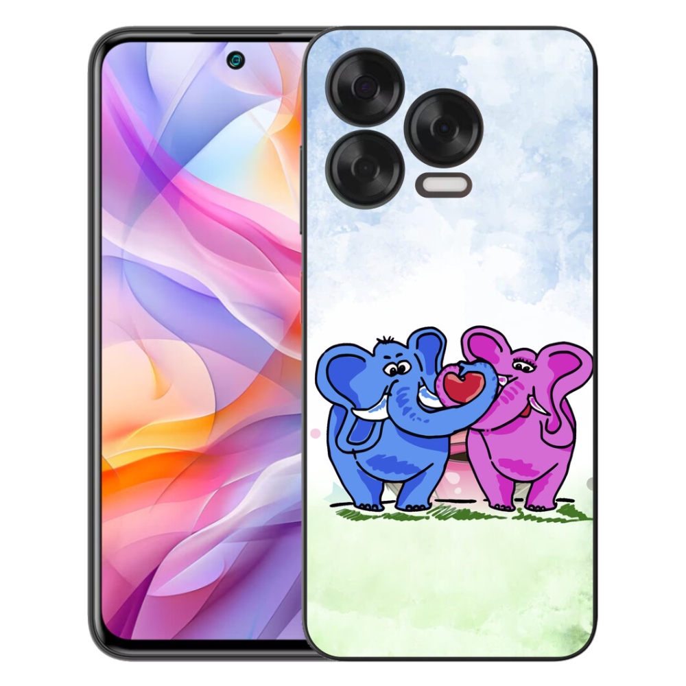 mmCase gél tok a ZTE Blade V70 Vita-hoz – szerelmes elefántok