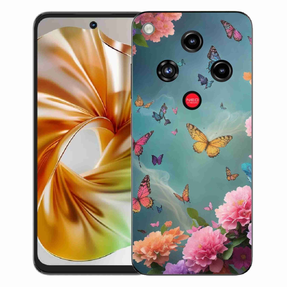 ZTE Nubia Focus 2 zselés tok mmCase - színes virágok és pillangók