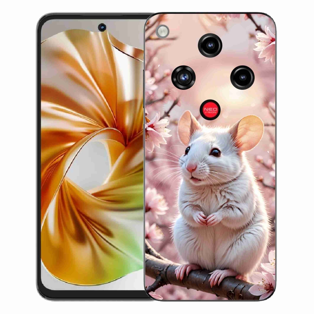 ZTE Nubia Focus 2 zselés tok mmCase - fehér egér az ágon