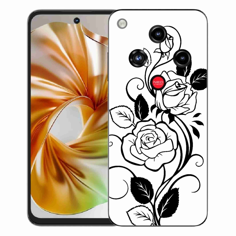 ZTE Nubia Focus 2 zselés tok mmCase - fekete és fehér rózsa